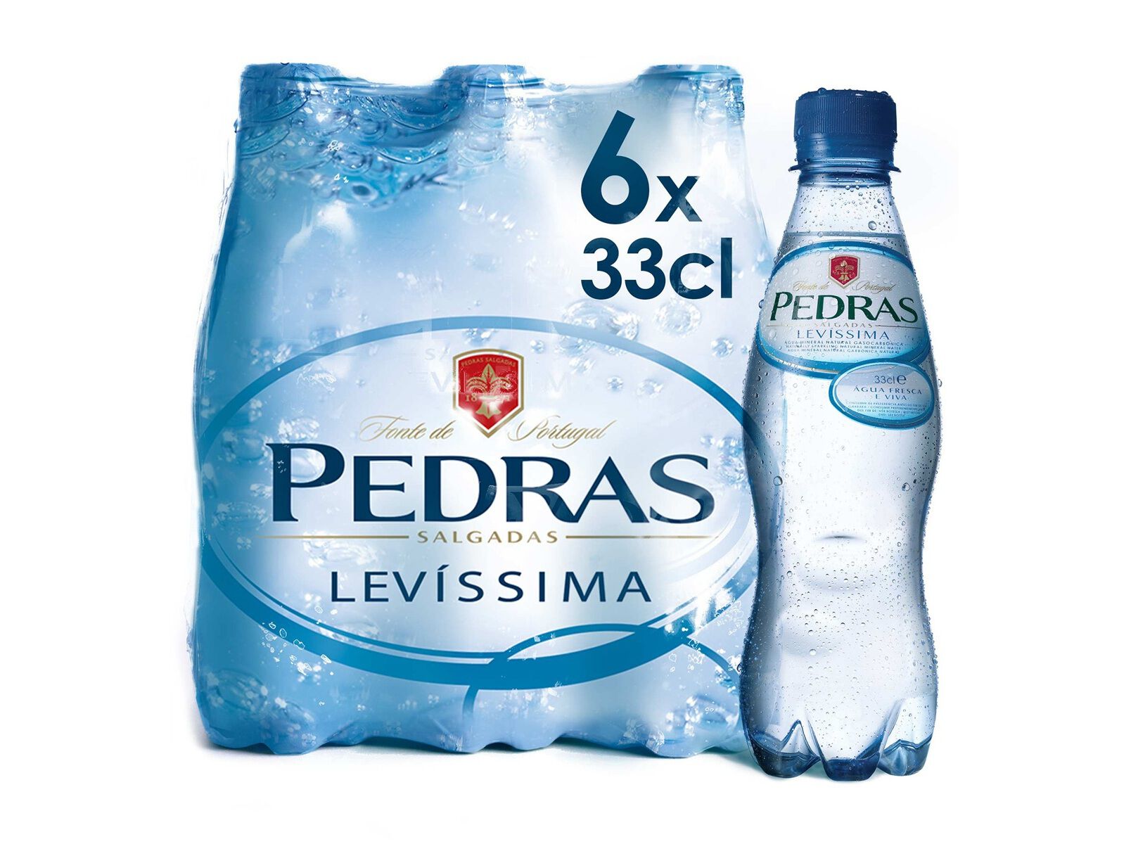 AGUA C/GAS PEDRAS SALGADAS LEV&Iacute;SSIMA PET 6X0.33L (SDR) image number 1