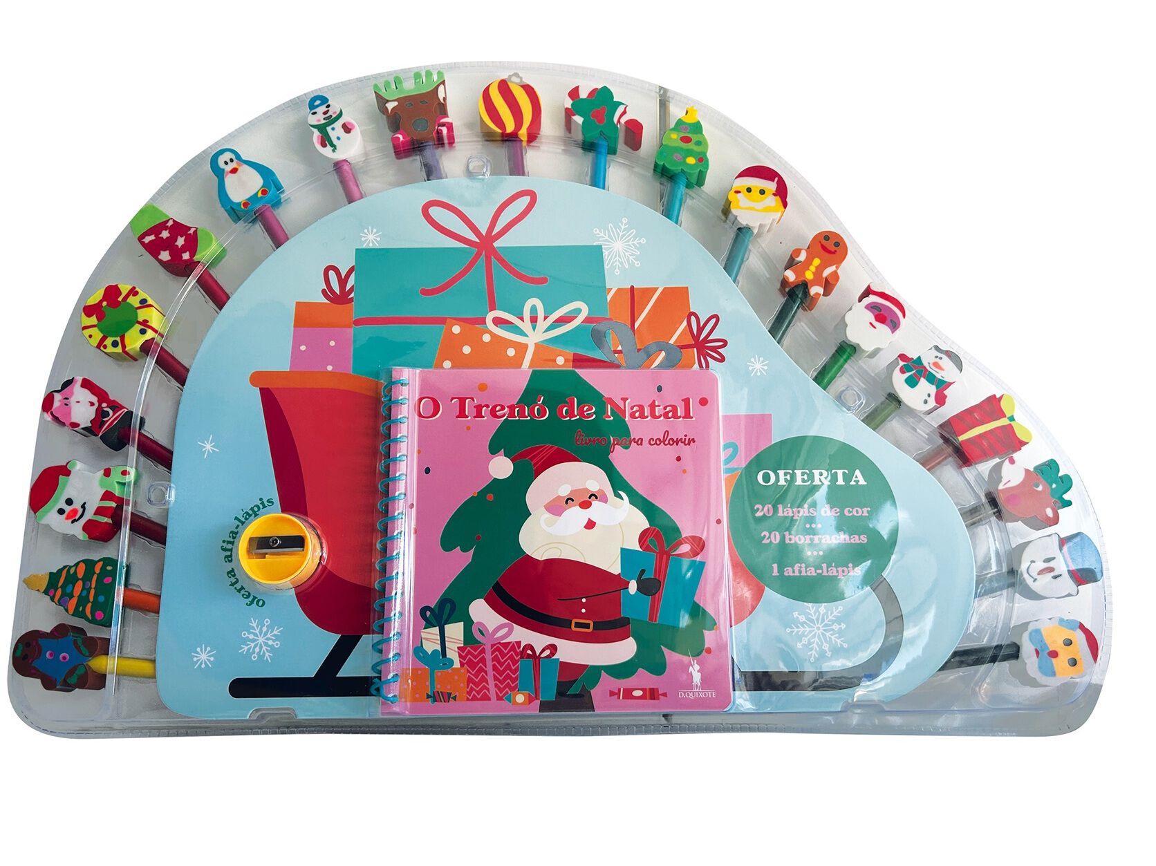 LIVRO O TREN&Oacute; DE NATAL - LIVRO PARA COLORIR COM 20 L&Aacute;PIS DE COR. AFIA E BORRACHAS image number 0