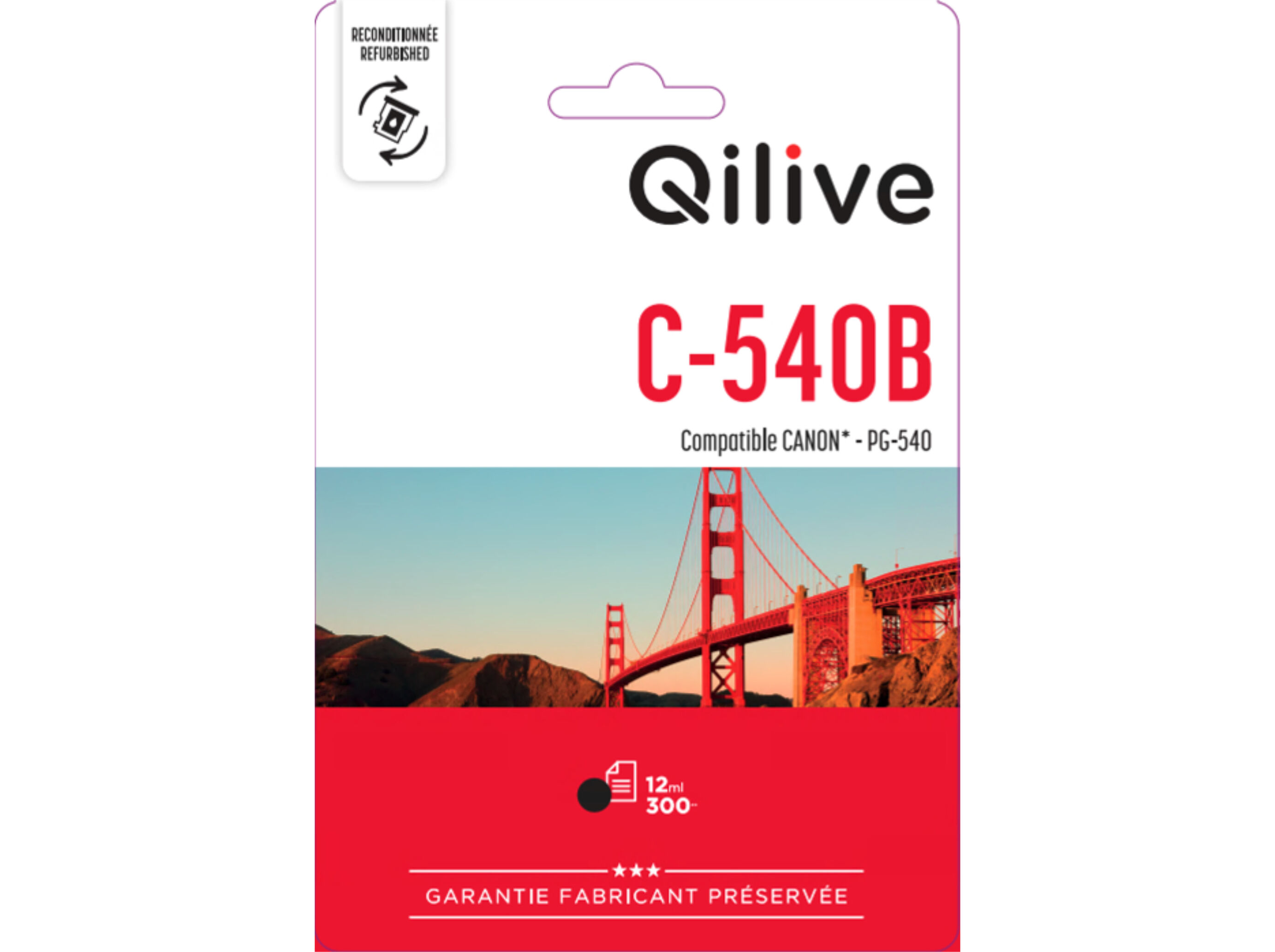 TINTEIRO QILIVE COMPAT&Iacute;VEL CANON C-540 PRETO image number 1