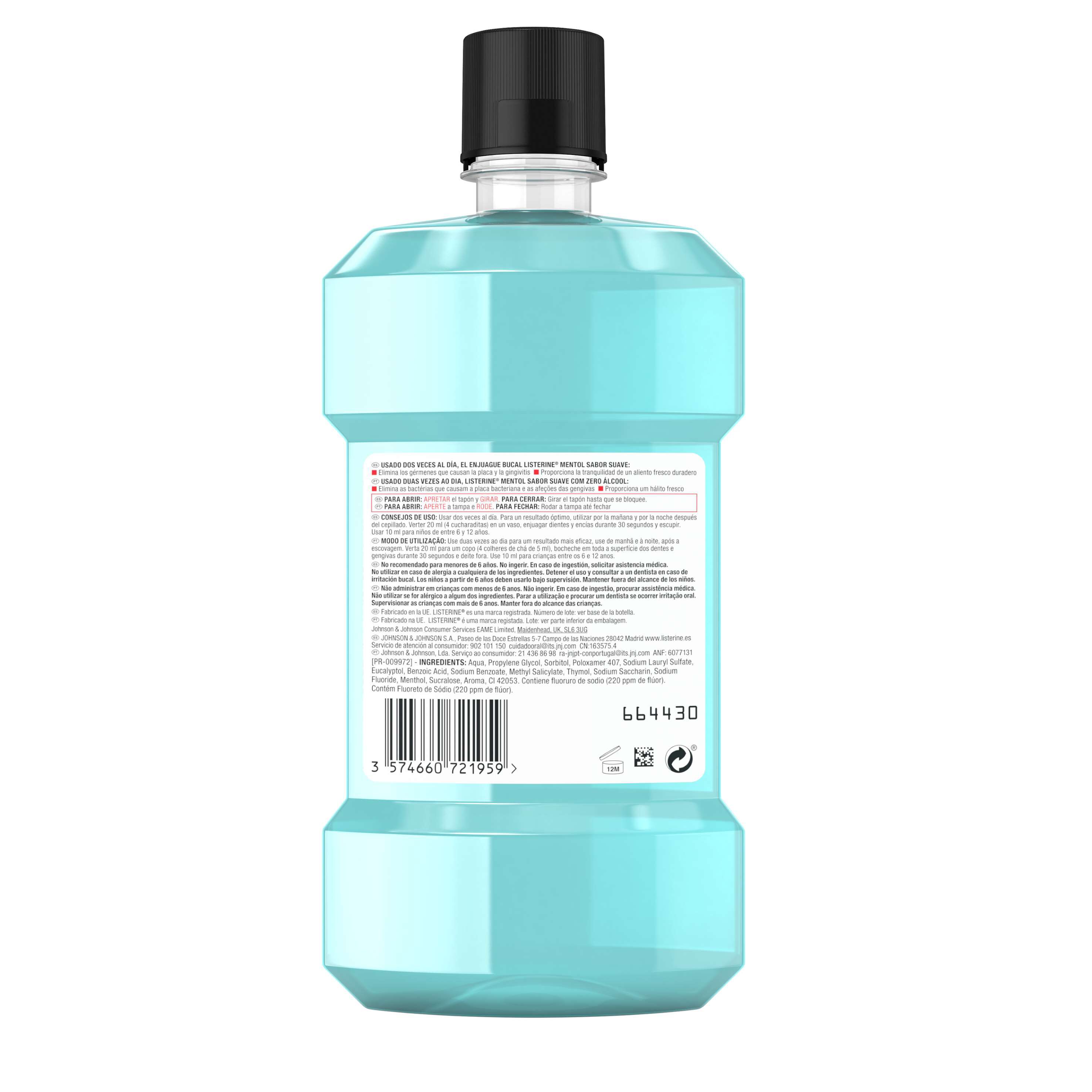 ELIXIR LISTERINE MENTA SUAVE 500ML image number 1