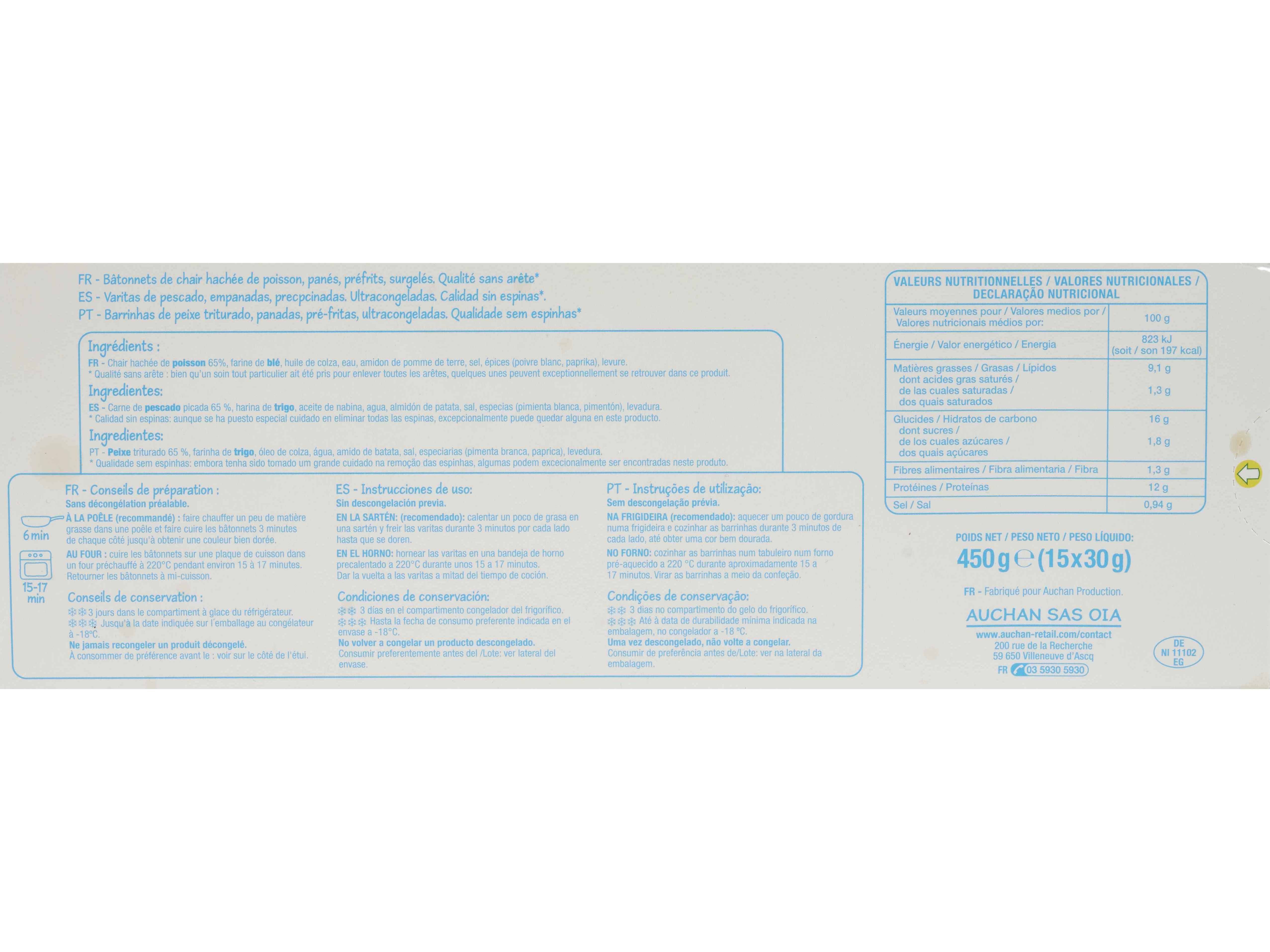 DOURADINHOS POLEGAR PEIXE PANADO 15UN 450G image number 2