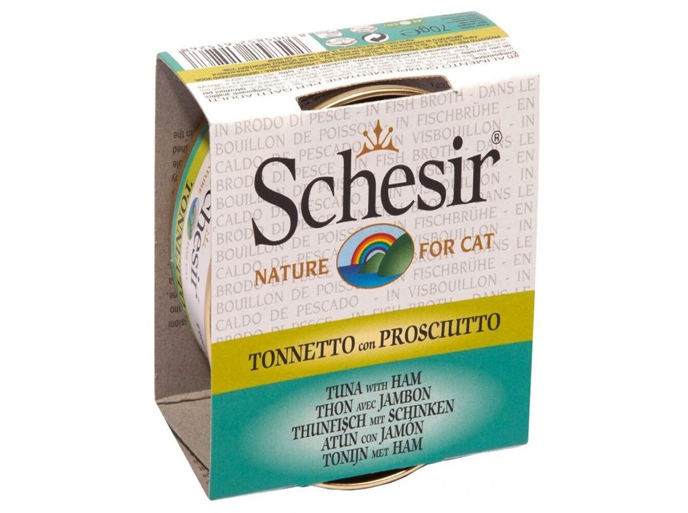 COMIDA H&Uacute;MIDA PARA GATO SCHESIR LATA COM ATUM E PRESUNTO 85G image number 0