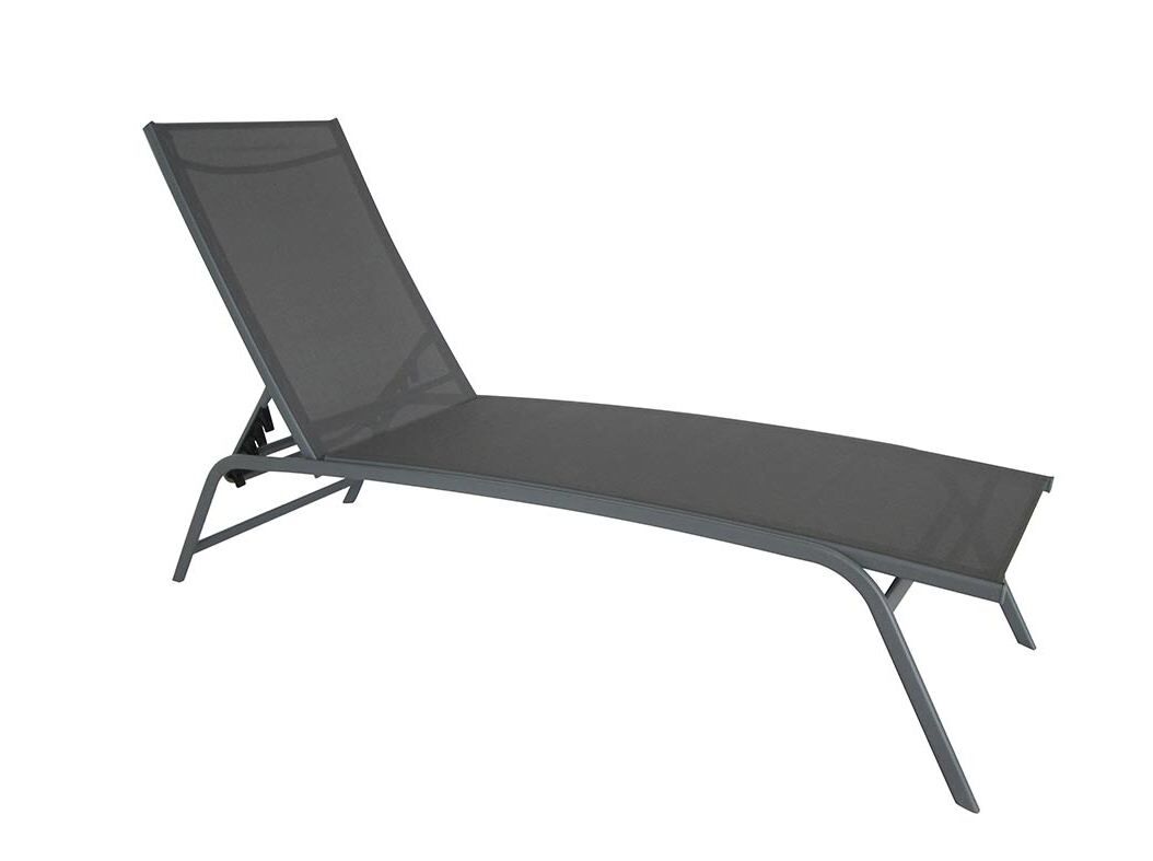 ESPREGUI&Ccedil;ADEIRA GARDENSTAR METAL E TEXTILENE CINZENTO 173X54X50CM