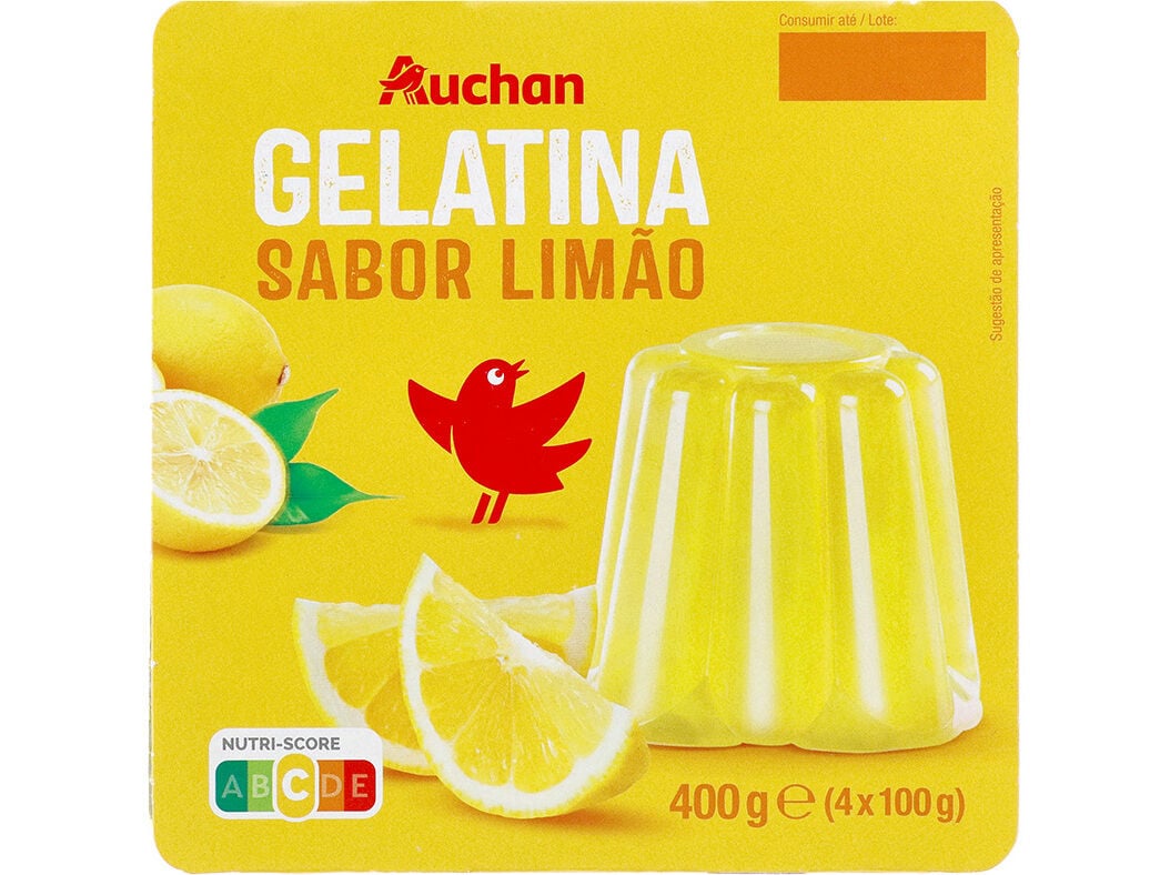GELATINA AUCHAN LIM&Atilde;O 4X100G
