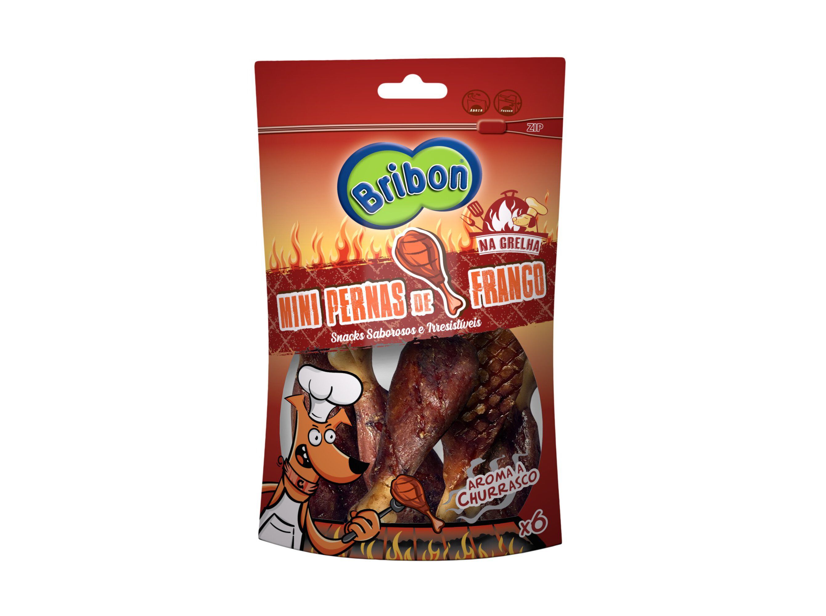 SNACKS C&Atilde;O BRIBON NA GRELHA PERNAS FRANGO 6UN image number 1