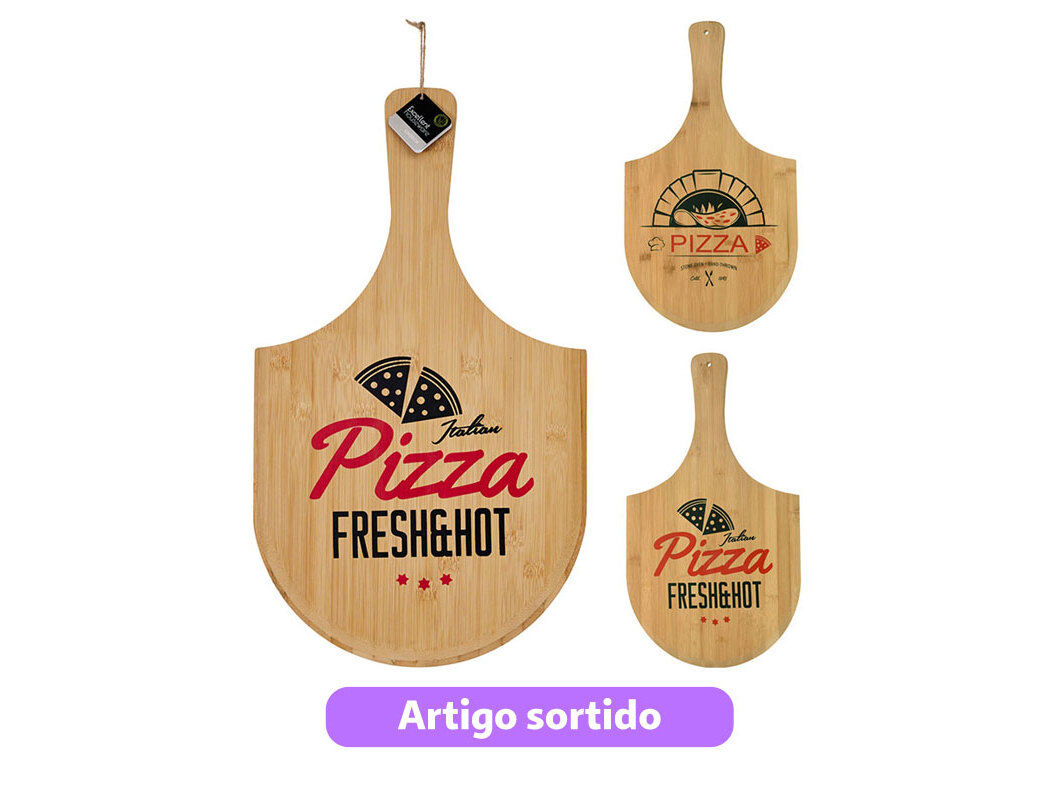 T&Aacute;BUA PIZZA EXCELLENT HOUSEWARE BAMBU 53.5X30.5X1CM MODELOS SORTIDOS