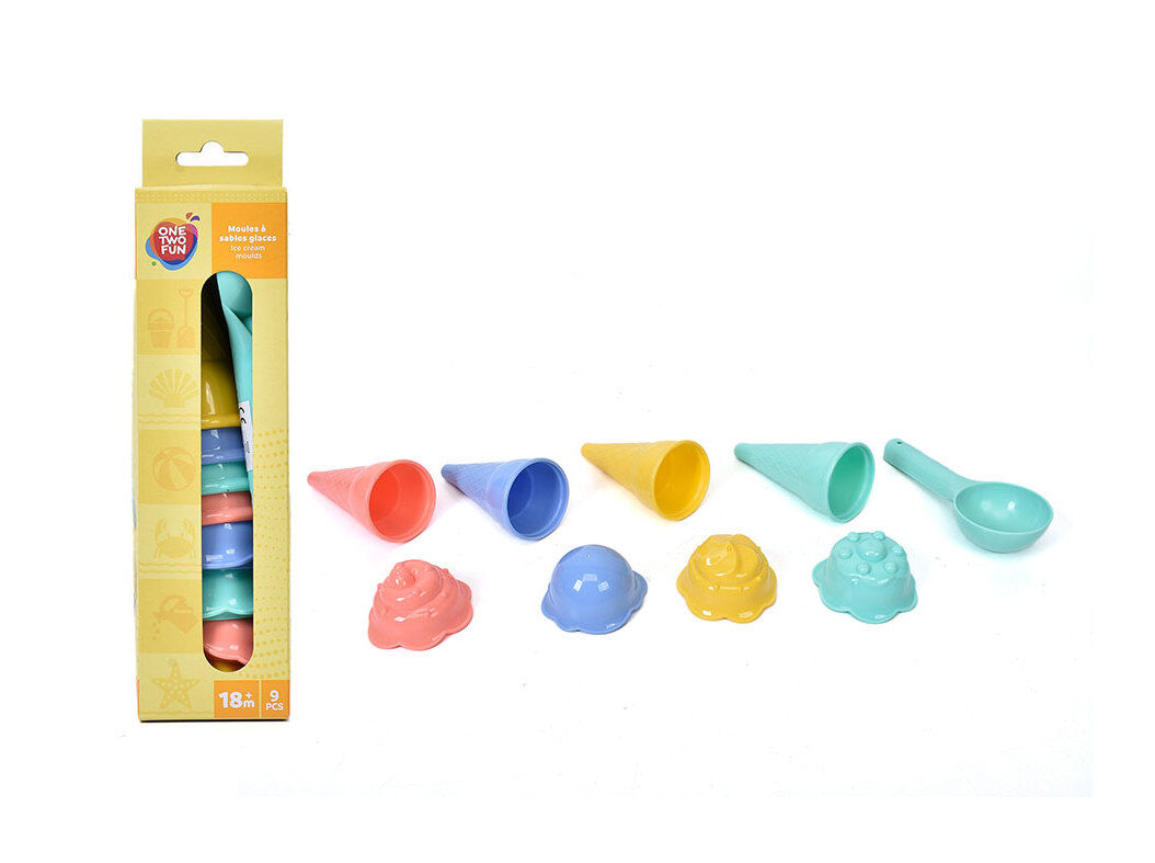 MOLDES DE AREIA ONE TWO FUN GELADOS 9 PE&Ccedil;AS