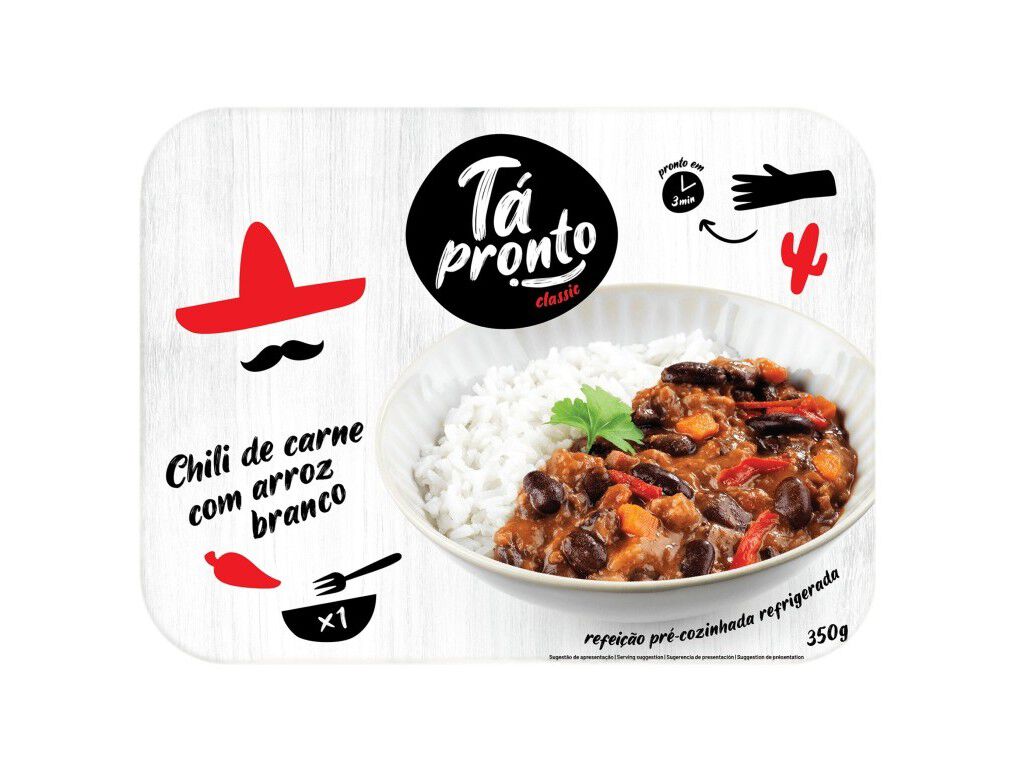 CHILI DE CARNE TA PRONTO COM ARROZ BRANCO 350G image number 0