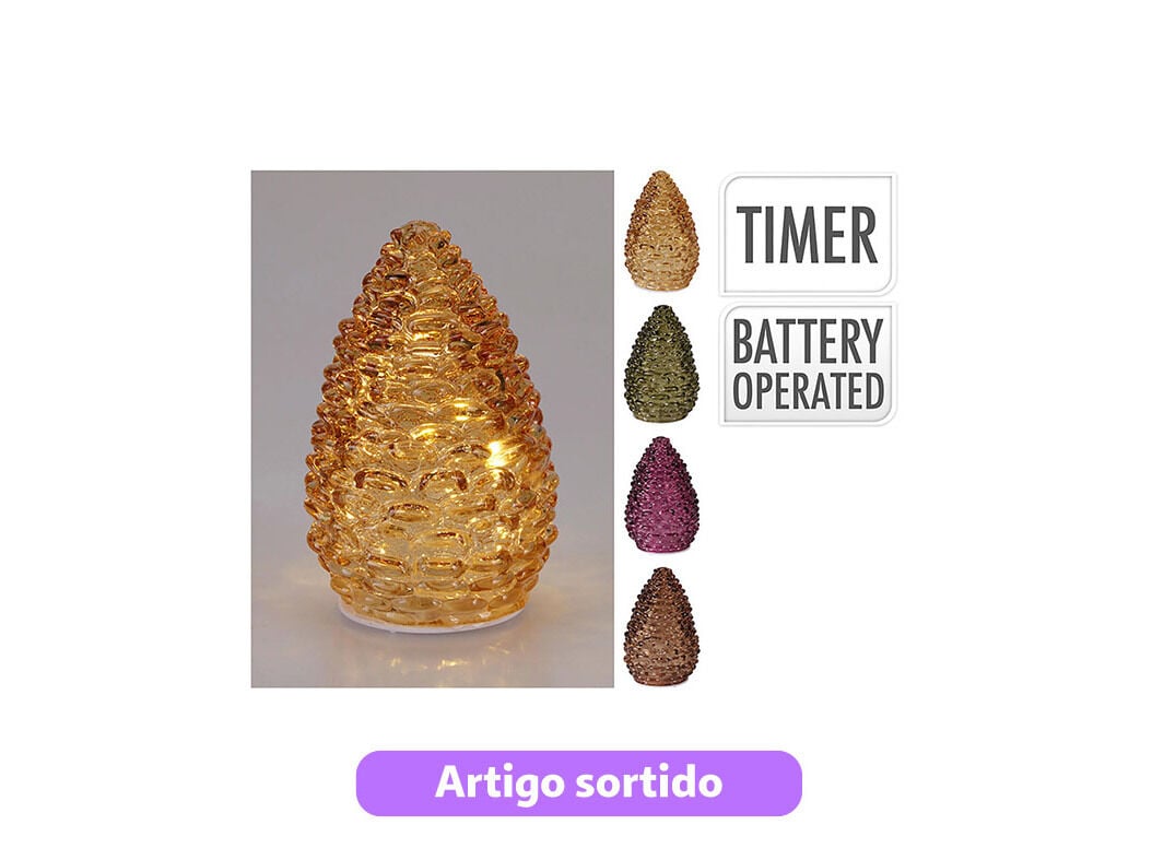 PINHA LED 98X98X148MM CORES SORTIDAS