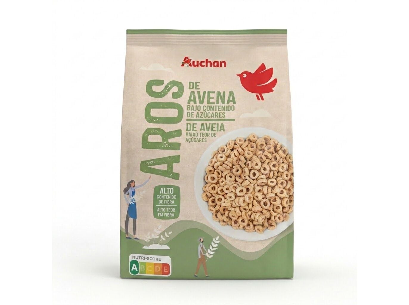 CEREAIS AROS AUCHAN AVEIA BAIXO TEOR A&Ccedil;UCAR 400 G image number 0