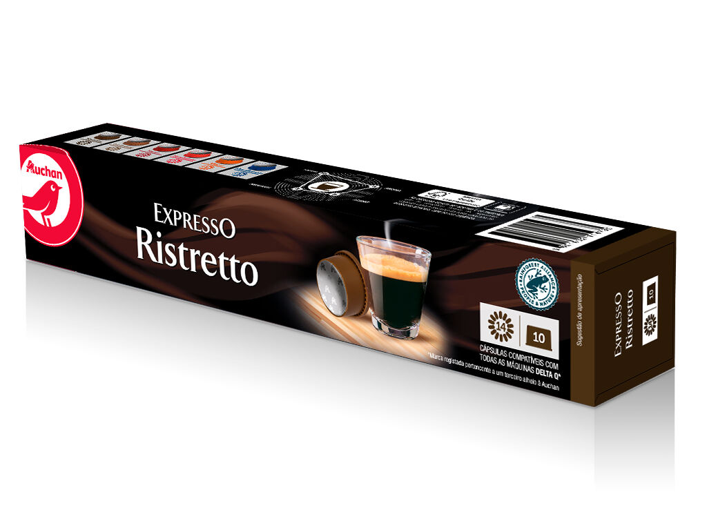 cápsulas auchan café delta q ristretto 10un