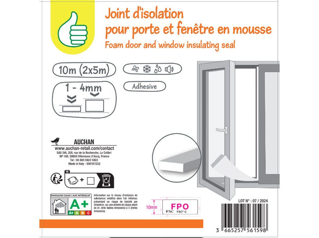 ESPUMA ISOLAMENTO POLEGAR PARA PORTAS/JANELAS BRANCO image number 0