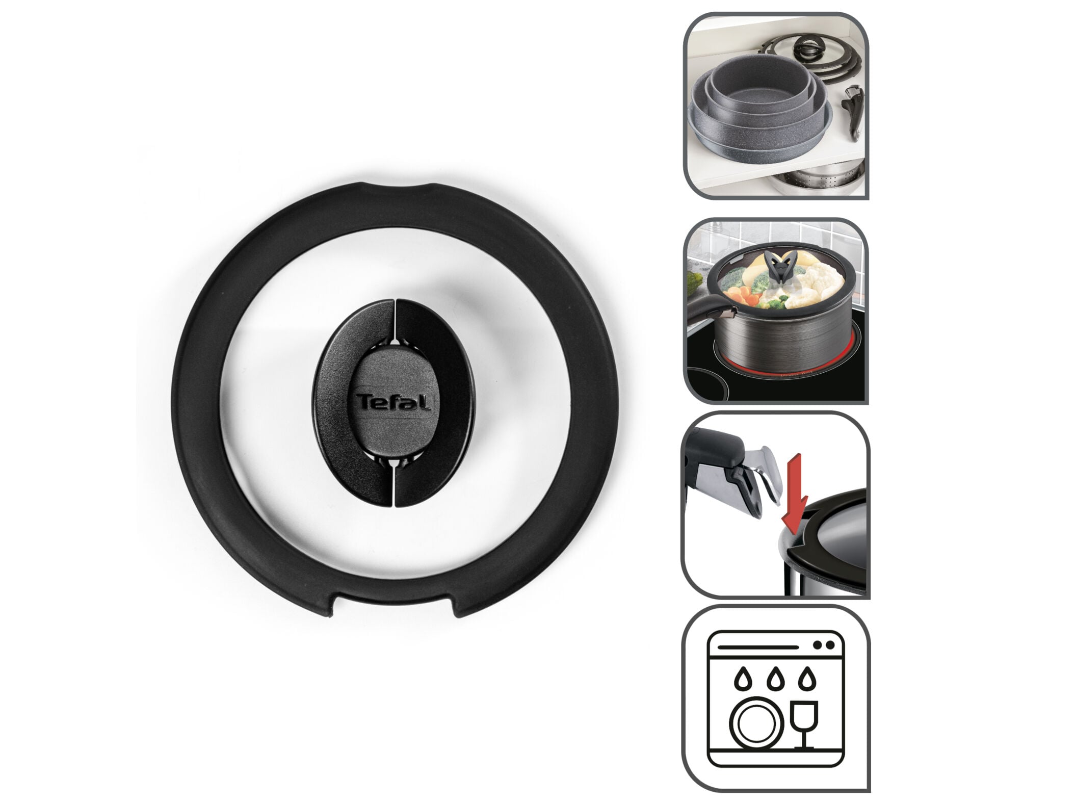 CONJUNTO DE 2 TAMPAS VIDRO TEFAL &Oslash; 22/24CM image number 2