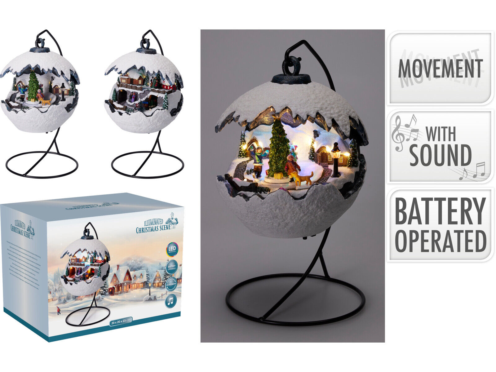 VILA NATAL GLOBO 20X20X23.5CM MODELOS SORTIDOS image number 1