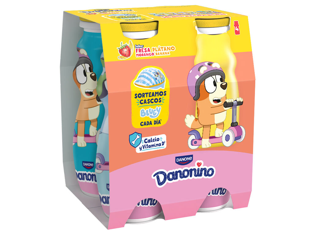 IOGURTE INFANTIL DANONINO P/BEBER MORANGO BANANA 4X100G