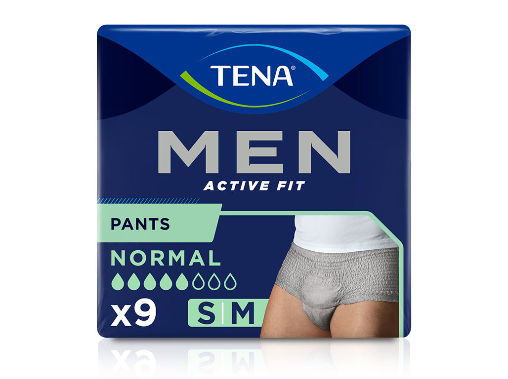 CUECAS INCONTIN&Ecirc;NCIA TENA MEN CINZENTA S/M 9UN