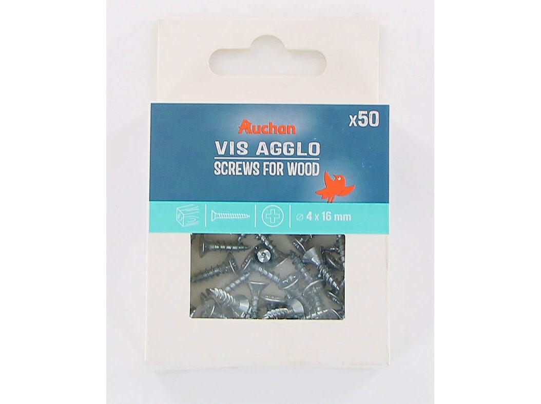 PARAFUSO PARA MADEIRA AUCHAN 50 PE&Ccedil;AS 4X16MM image number 0