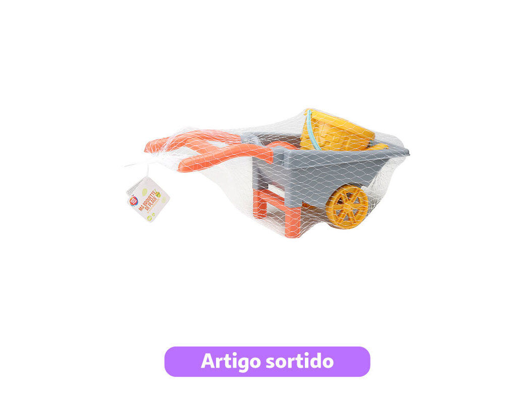 CARRINHO DE M&Atilde;O COM BRINQUEDOS DE PRAIA ONE TWO FUN 7 PE&Ccedil;AS CORES SORTIDAS image number 0