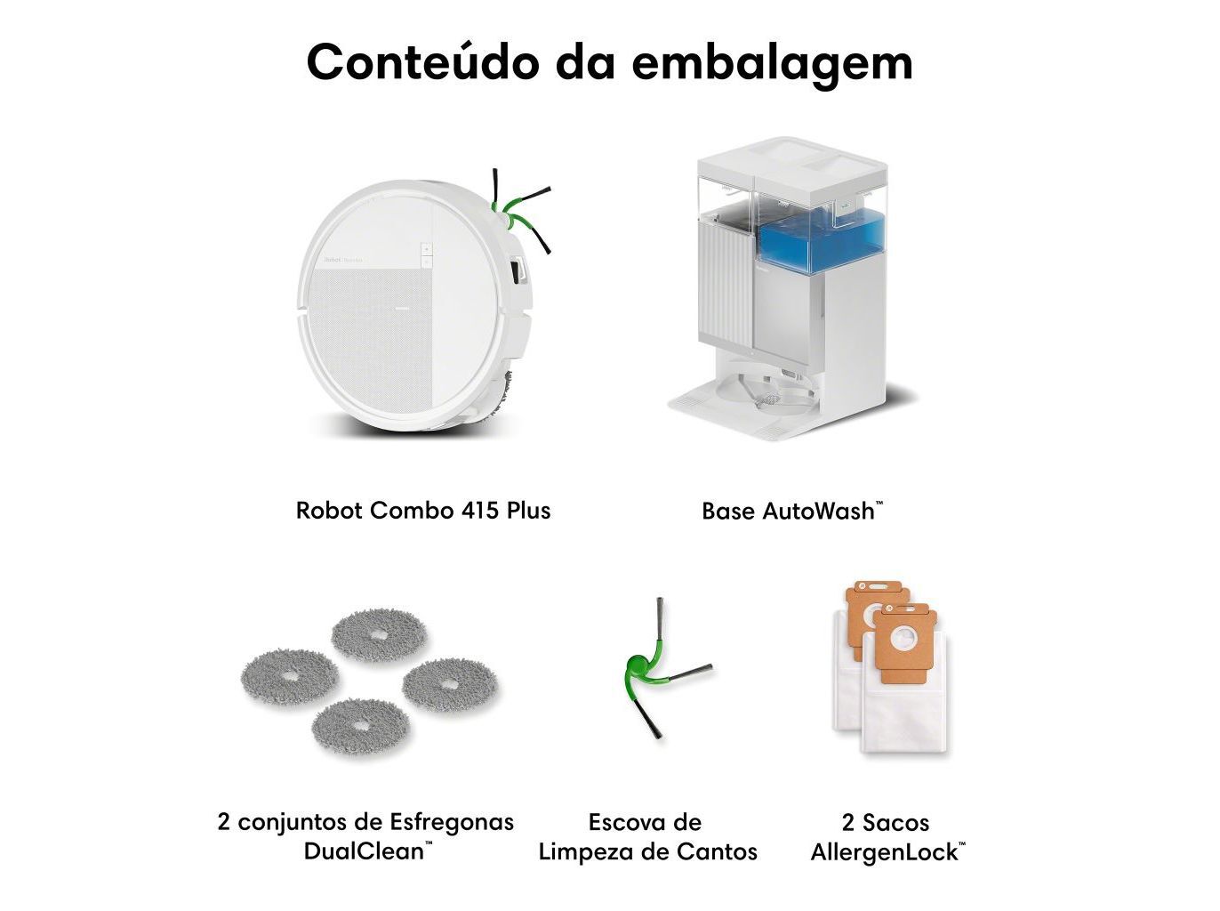 ASPIRADOR ROBOT IROBOT ROOMBA PLUS 415 COMBO+ AUTOWASH BRANCO image number 9