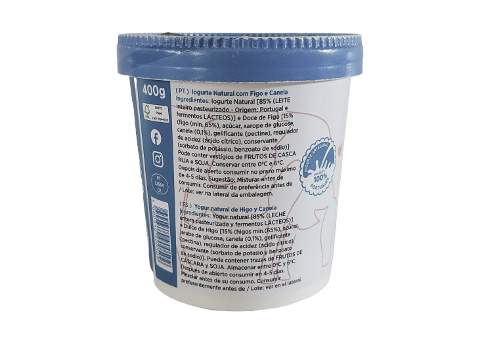 IOGURTE DAVACA FIGO E CANELA 400G image number 1