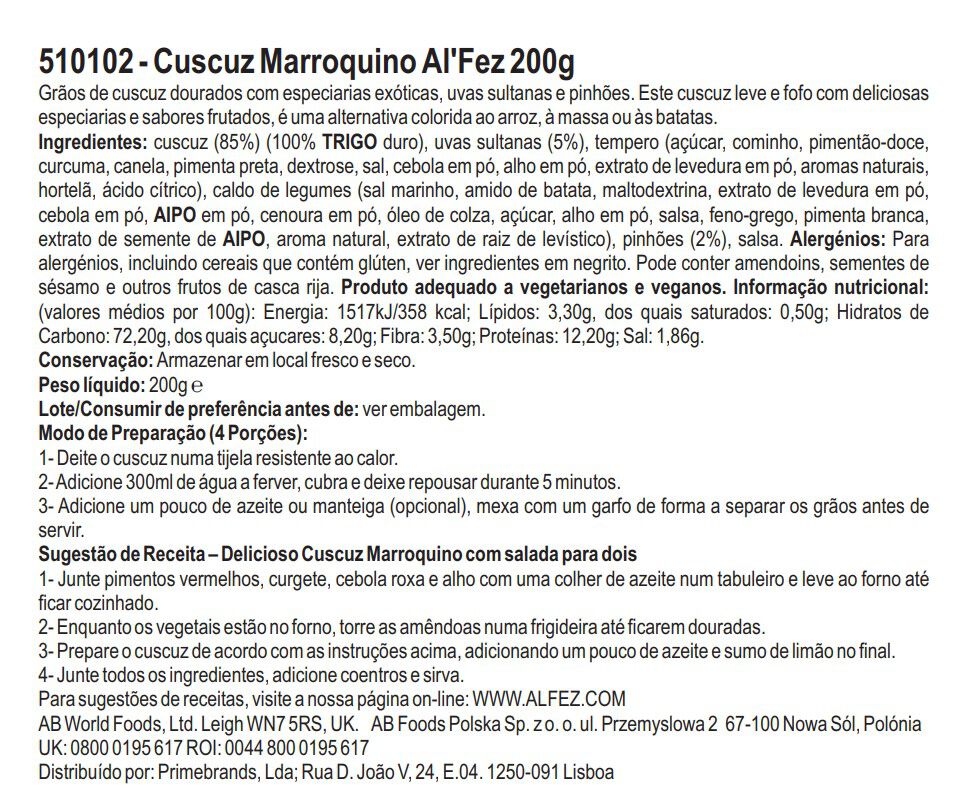 MOROCCAN AL'FEZ SPICED COUSCOUS 200G image number 1