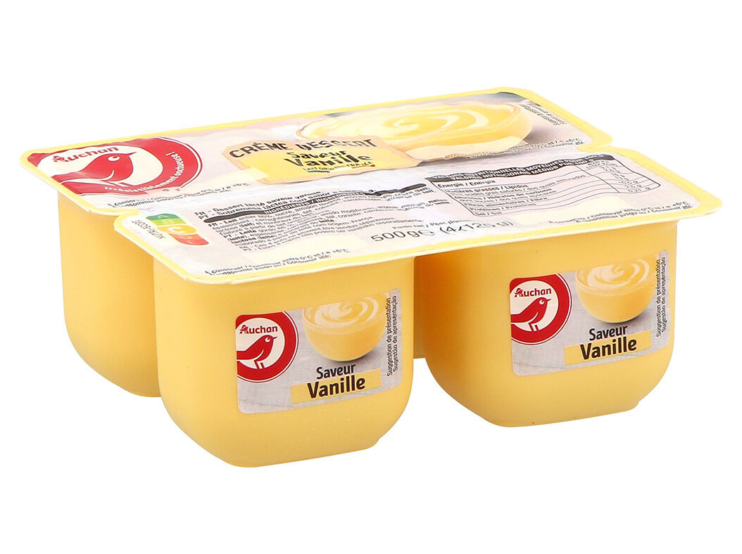 SOBREMESA L&Aacute;CTEA AUCHAN SABOR BAUNILHA 4X125G