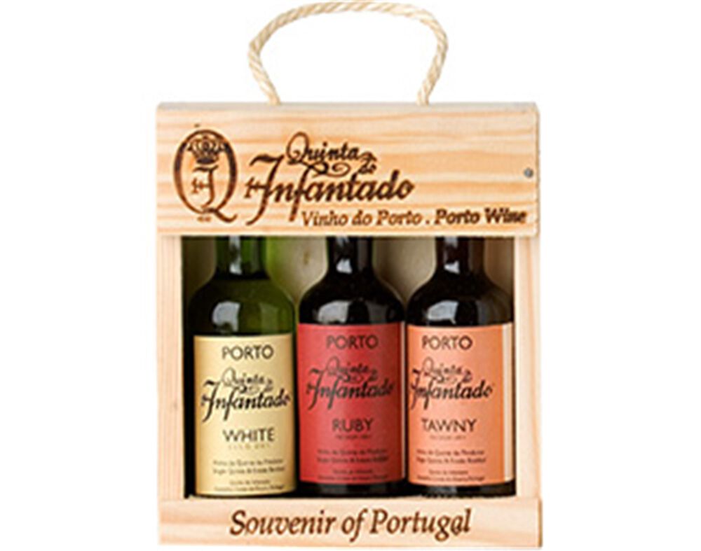 VINHO PORTO QUINTA DO INFANTADO MINIATURA COM CAIXA MADEIRA 3X0.15L image number 0