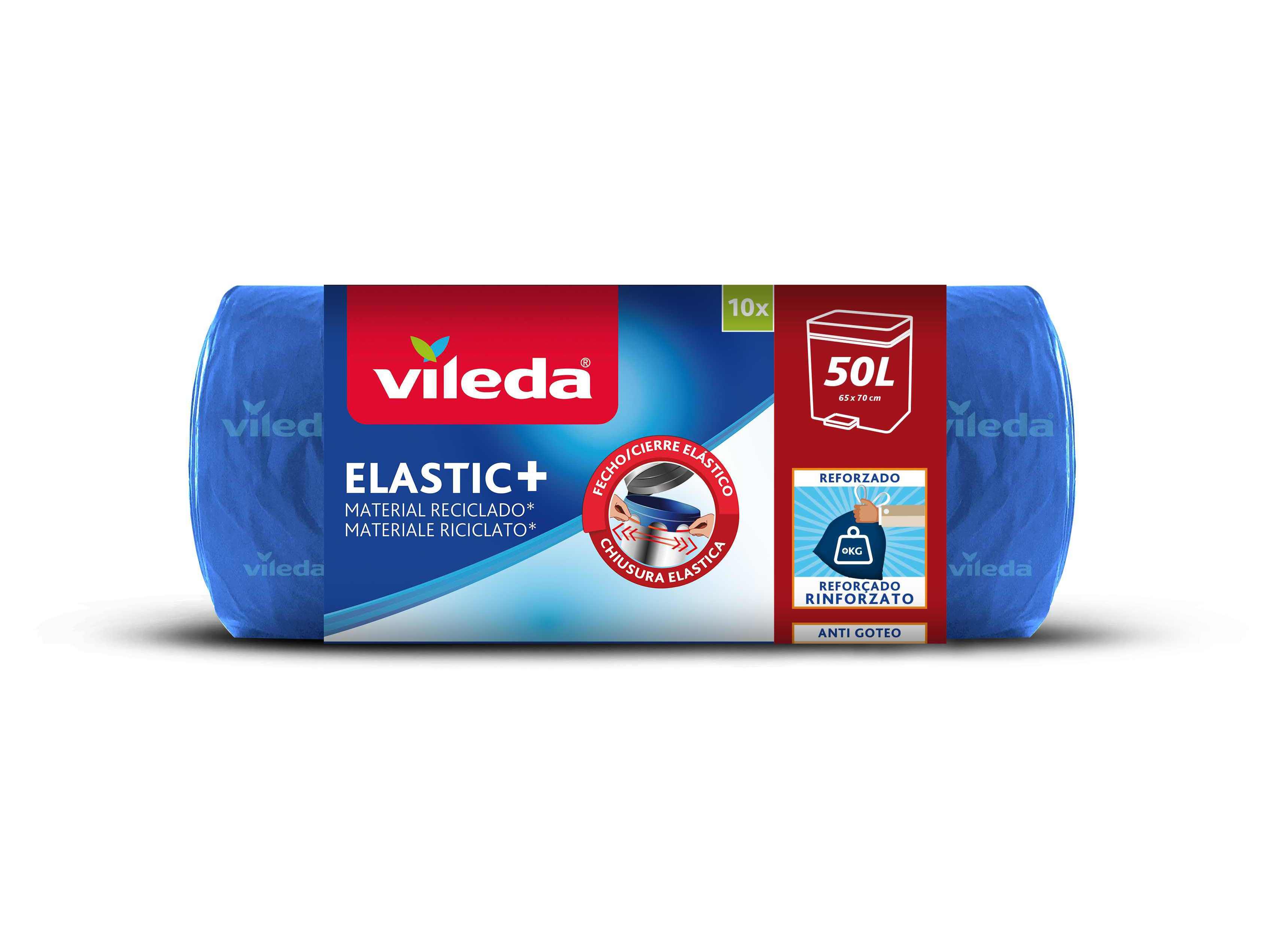 SACOS DE LIXO VILEDA AZUL 50L 10UN image number 0