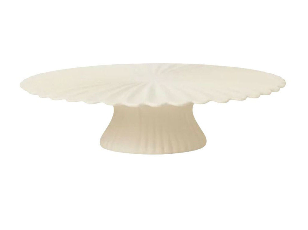 PRATO BOLO COM P&Eacute; PORCELA ACTUEL &Oslash;30X10CM