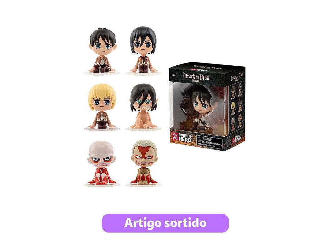 FIGURA YU ME ATTACK ON TITAN BOBBLE HERO MODELOS SORTIDOS image number 0