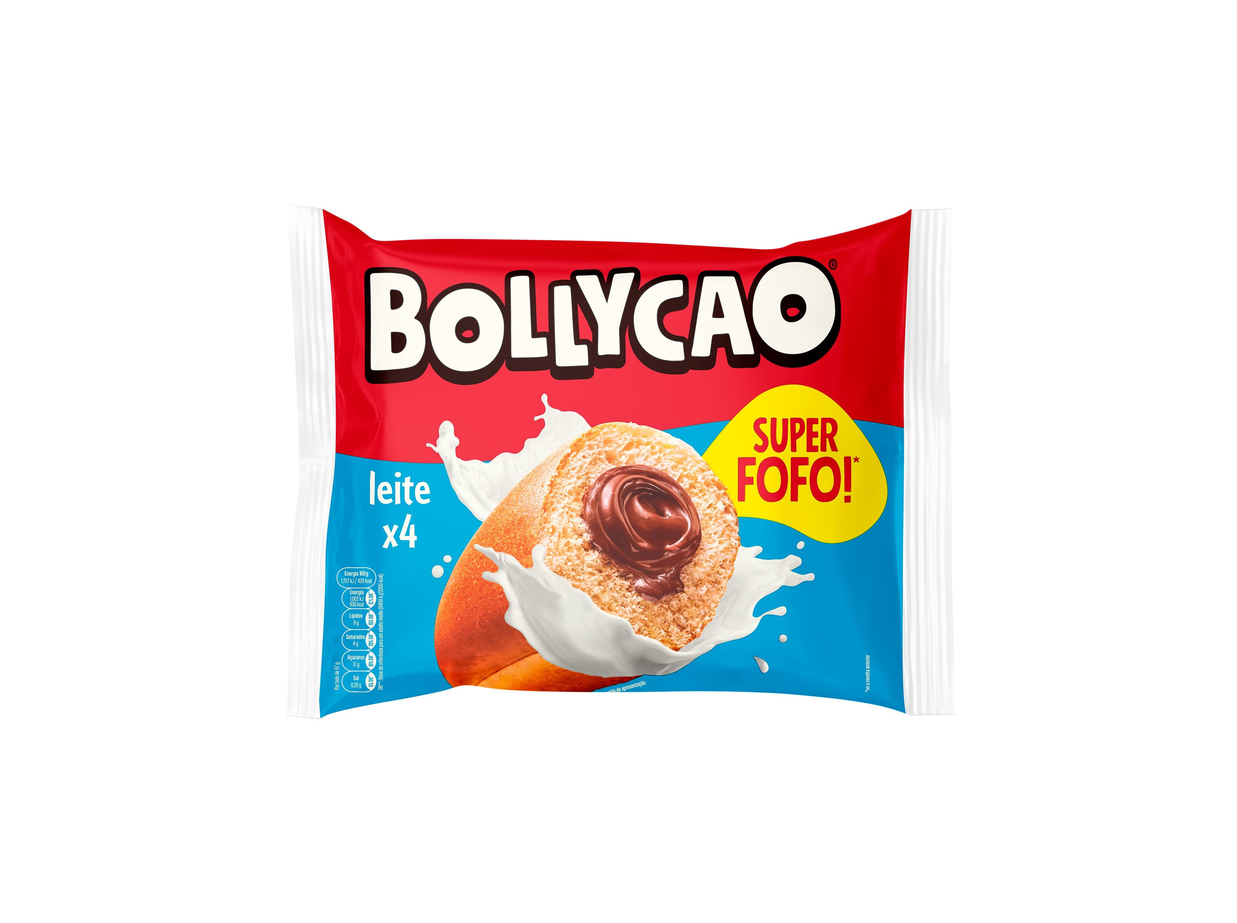 BOLO BOLLYCAO RECHEADO COM LEITE 4UN 228G