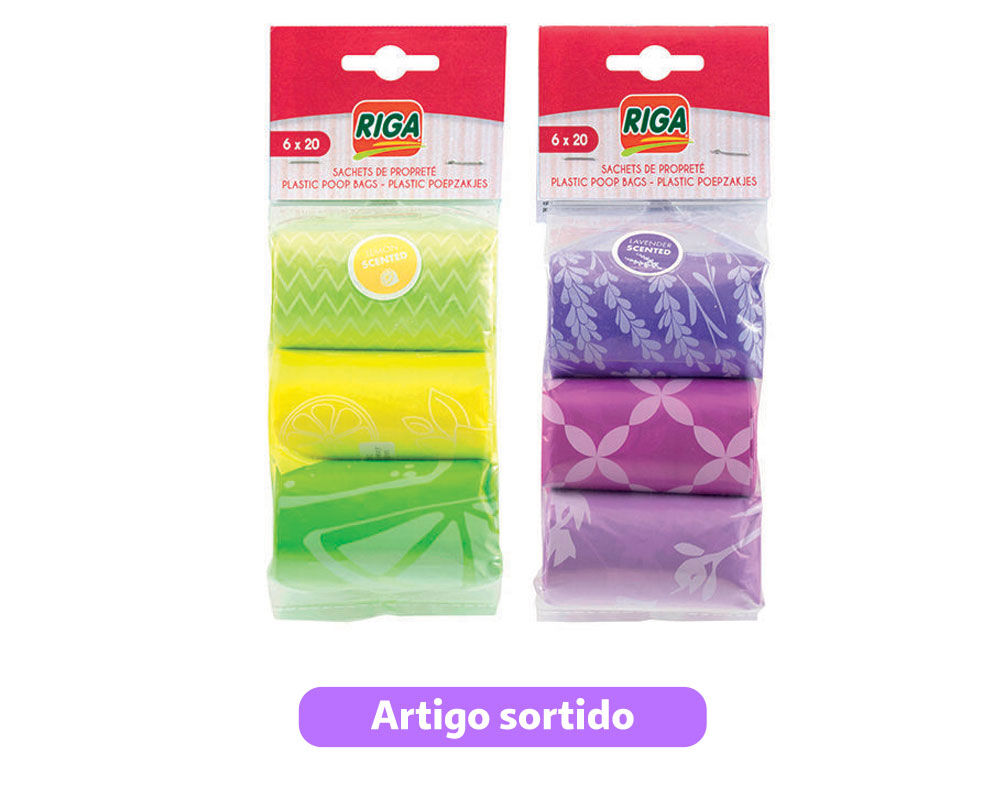 SACOS HIGI&Eacute;NICOS RIGA PERFUMADOS 6X20 UNIDADES CORES SORTIDAS image number 1