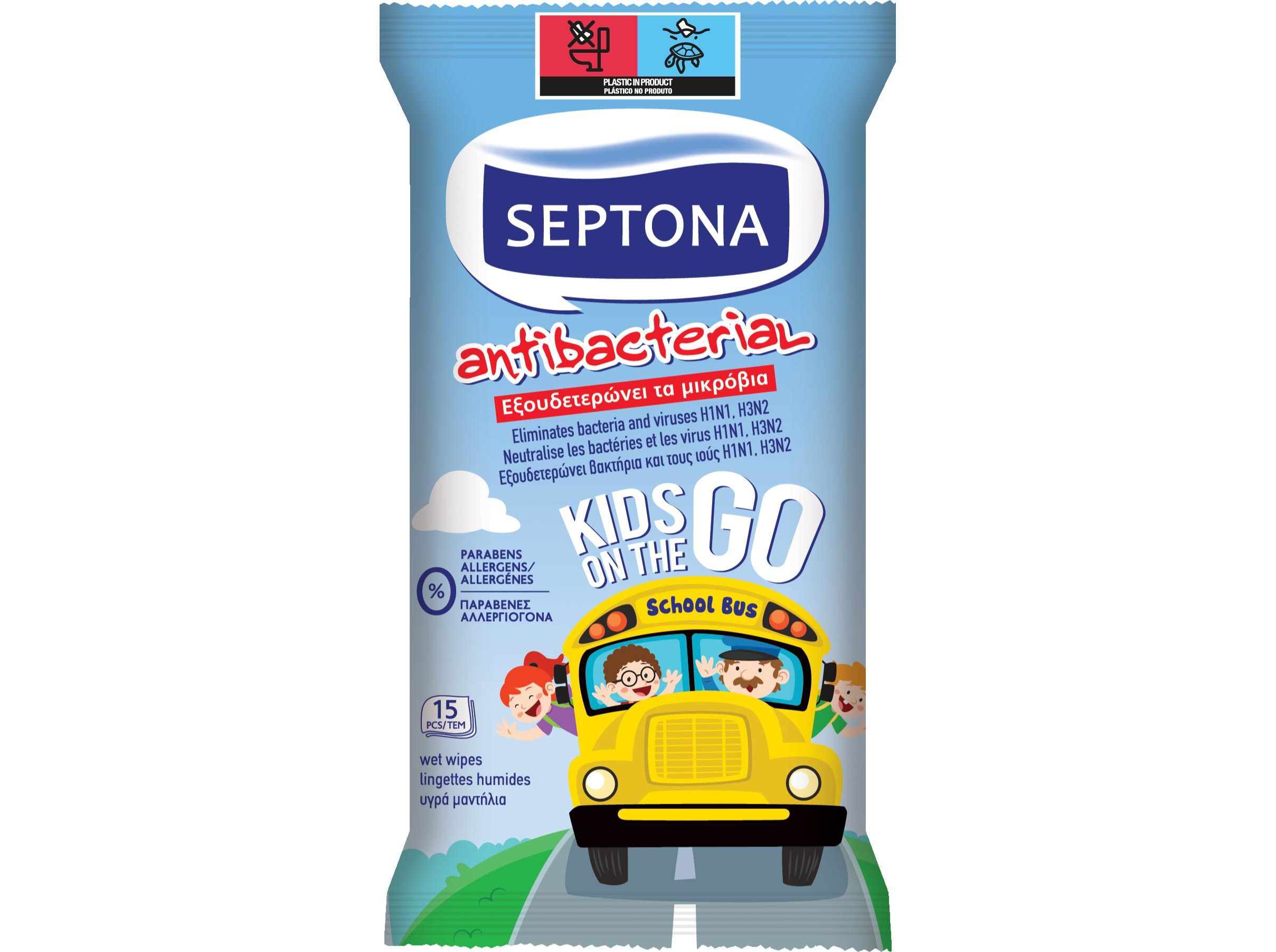 TOALHITAS SEPTONA ANTIBACTERIANO KIDS 15 UN