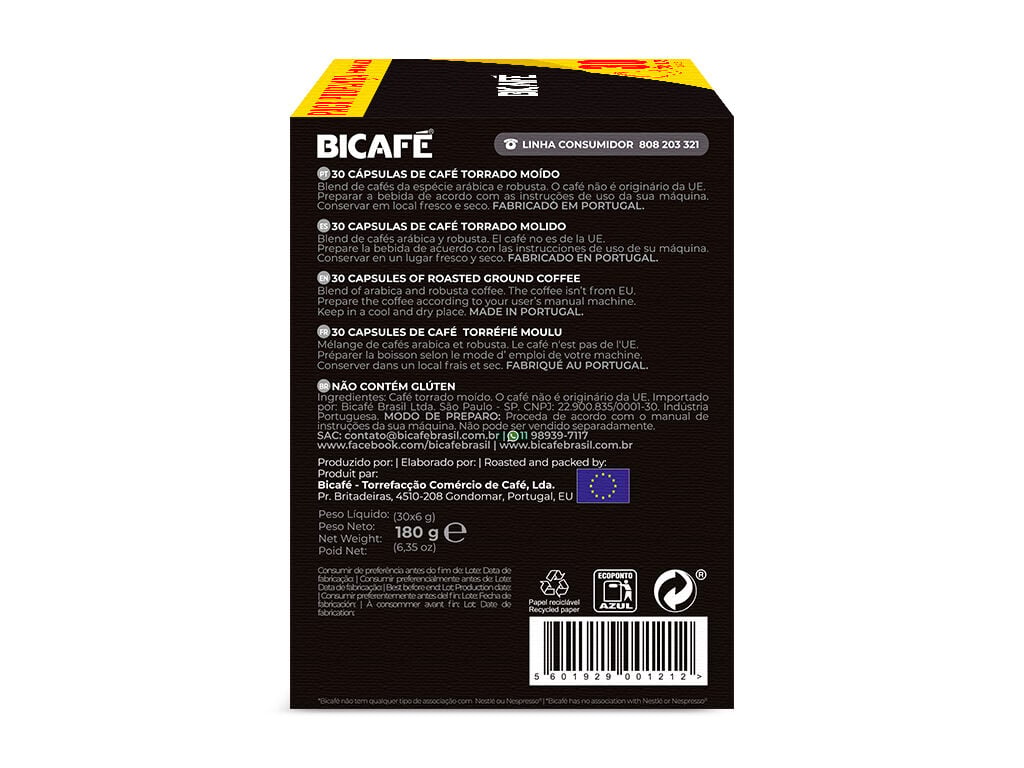 C&Aacute;PSULAS BICAF&Eacute; CAF&Eacute; COMPAT&Iacute;VEL NESPRESSO PACK RISTRETTO 30UN image number 3