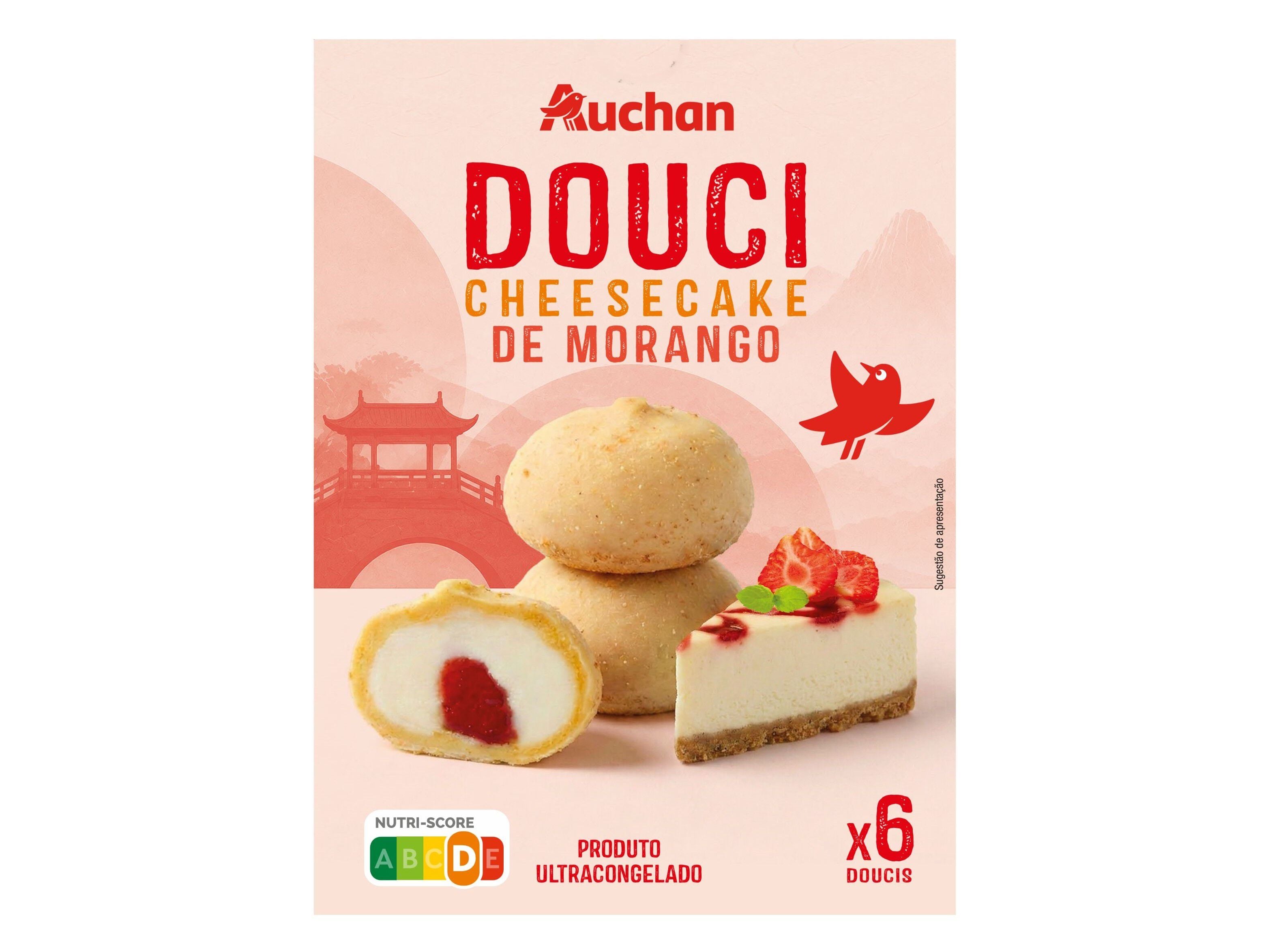 GELADO DOUCI AUCHAN CHEESECAKE DE MORANGO 6UN 180G image number 0