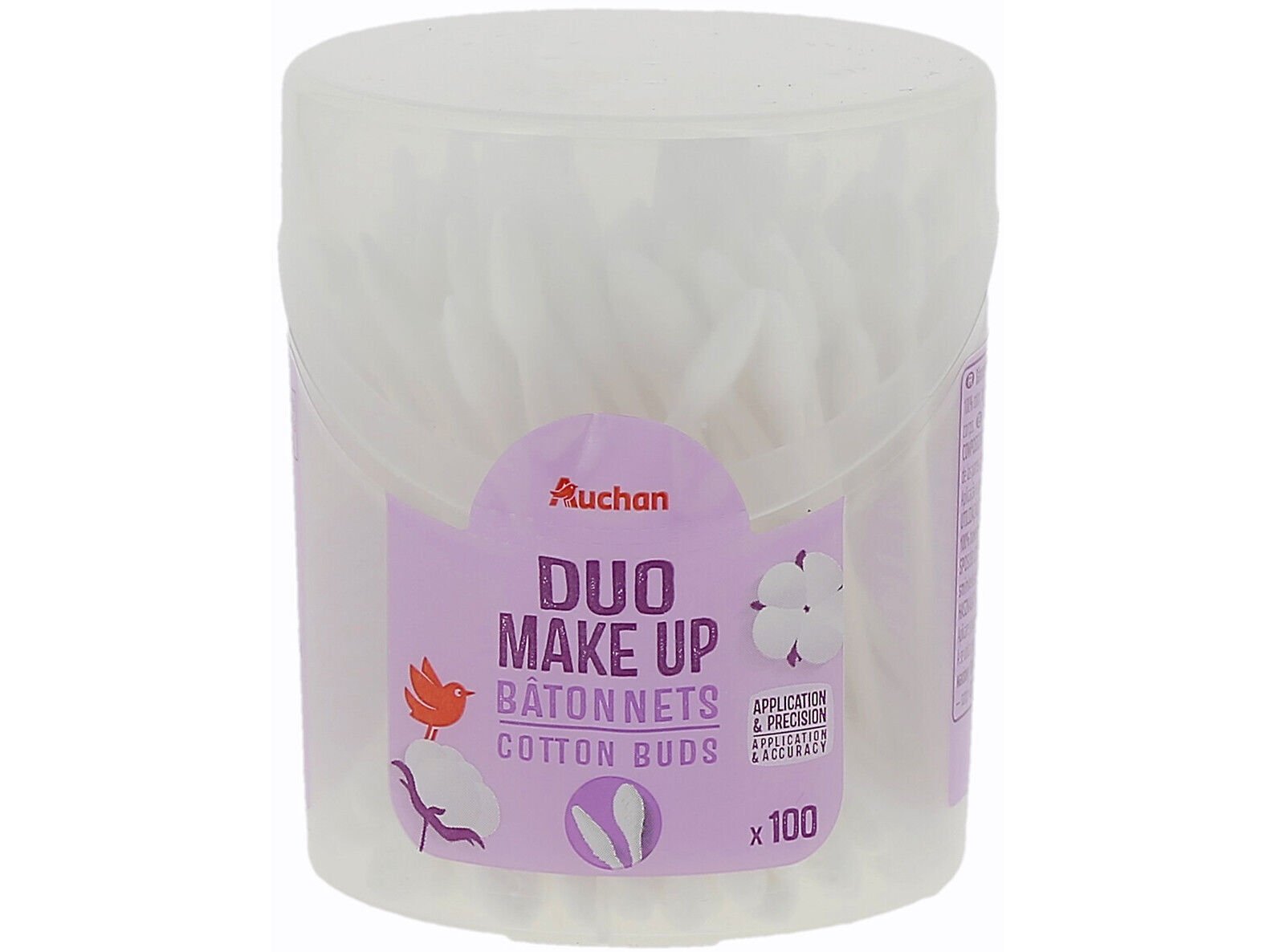 COTONETES AUCHAN CAIXA REDONDA PARA MAQUILHAGEM 100UN