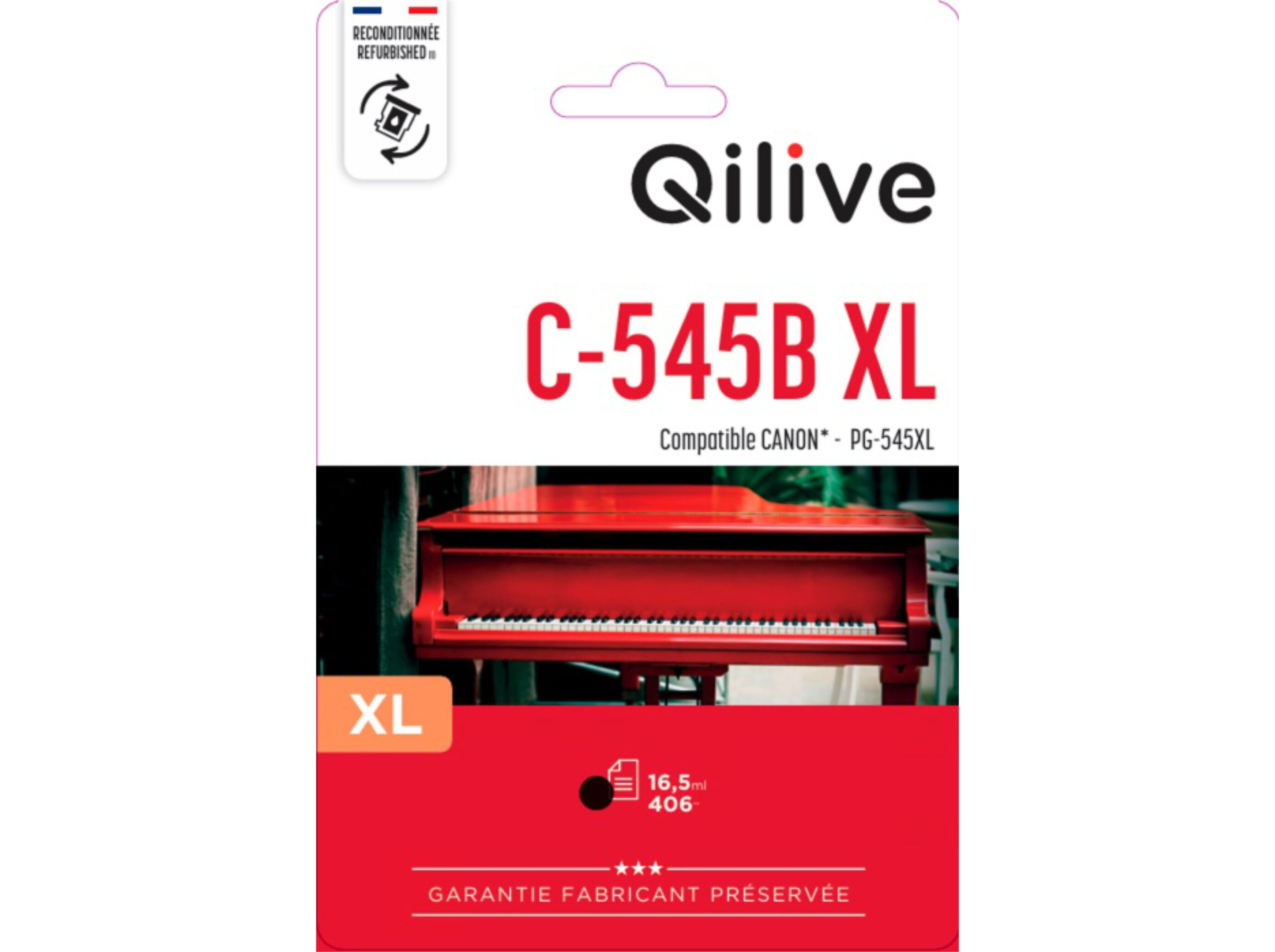TINTEIRO COMPATIVEL QILIVE C-545 BLACK XL PRETO CANON