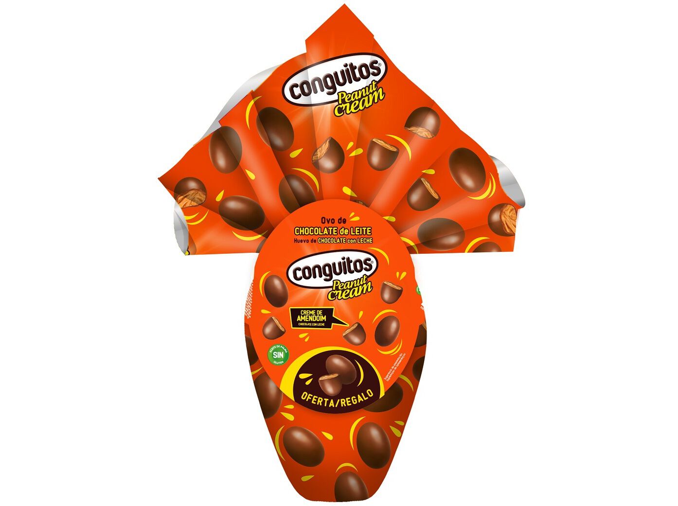OVO DE CHOCOLATE CONGUITOS PEANUT CREAM 168G image number 1