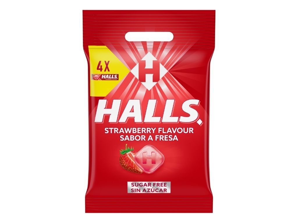 DROPS HALLS MORANGO 128G 4UN