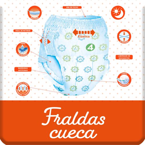 FRALDAS CUECA AUCHAN BABY T4 8-15KG 42UN