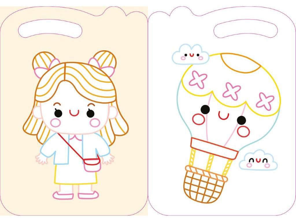 LIVRO LEVA-ME COLORIR E AUTOCOLANTES KAWAII - ROSA image number 1