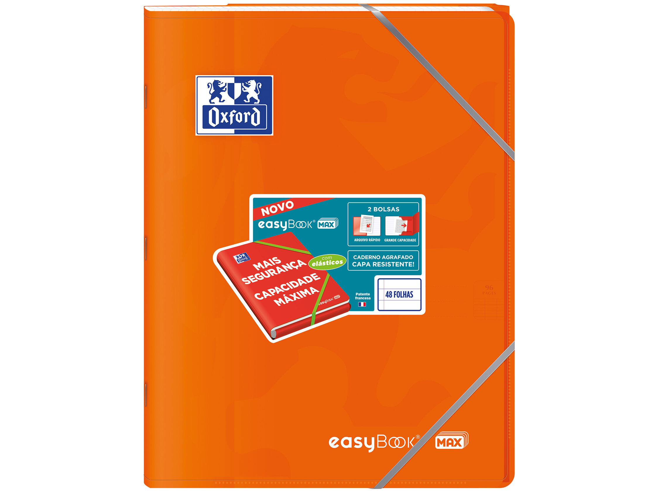 CADERNO AGRAFADO A4 OXFORD EASYBOOK MAXI COM EL&Aacute;STICOS PAUTADO 48 FOLHAS CORES SORTIDAS image number 4