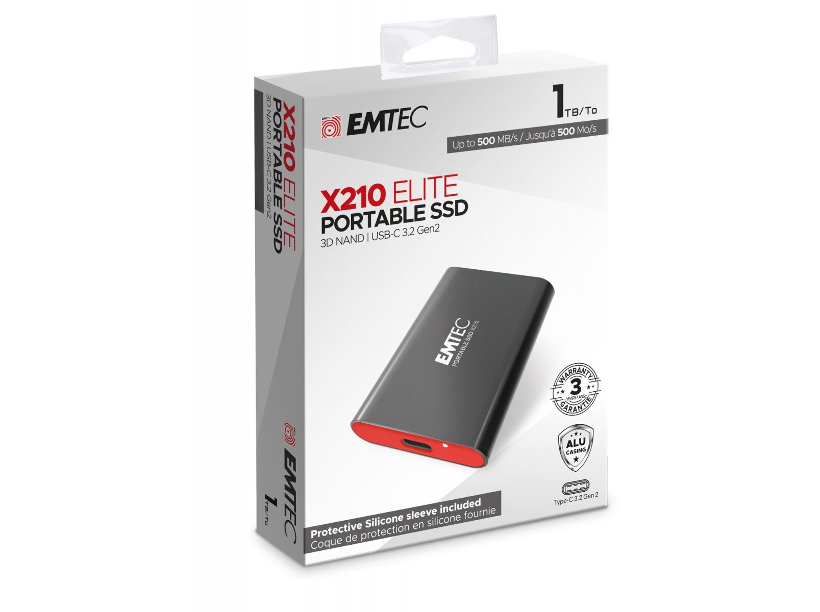 DISCO EXTERNO EMTEC X210 E173782 SSD 1TB image number 1