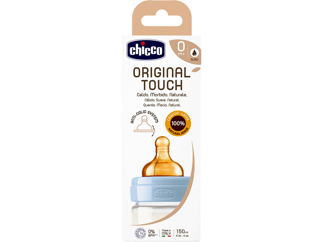 BIBER&Atilde;O CHICCO ORIG TOUCH LATEX AZUL 0M+ 150ML image number 0