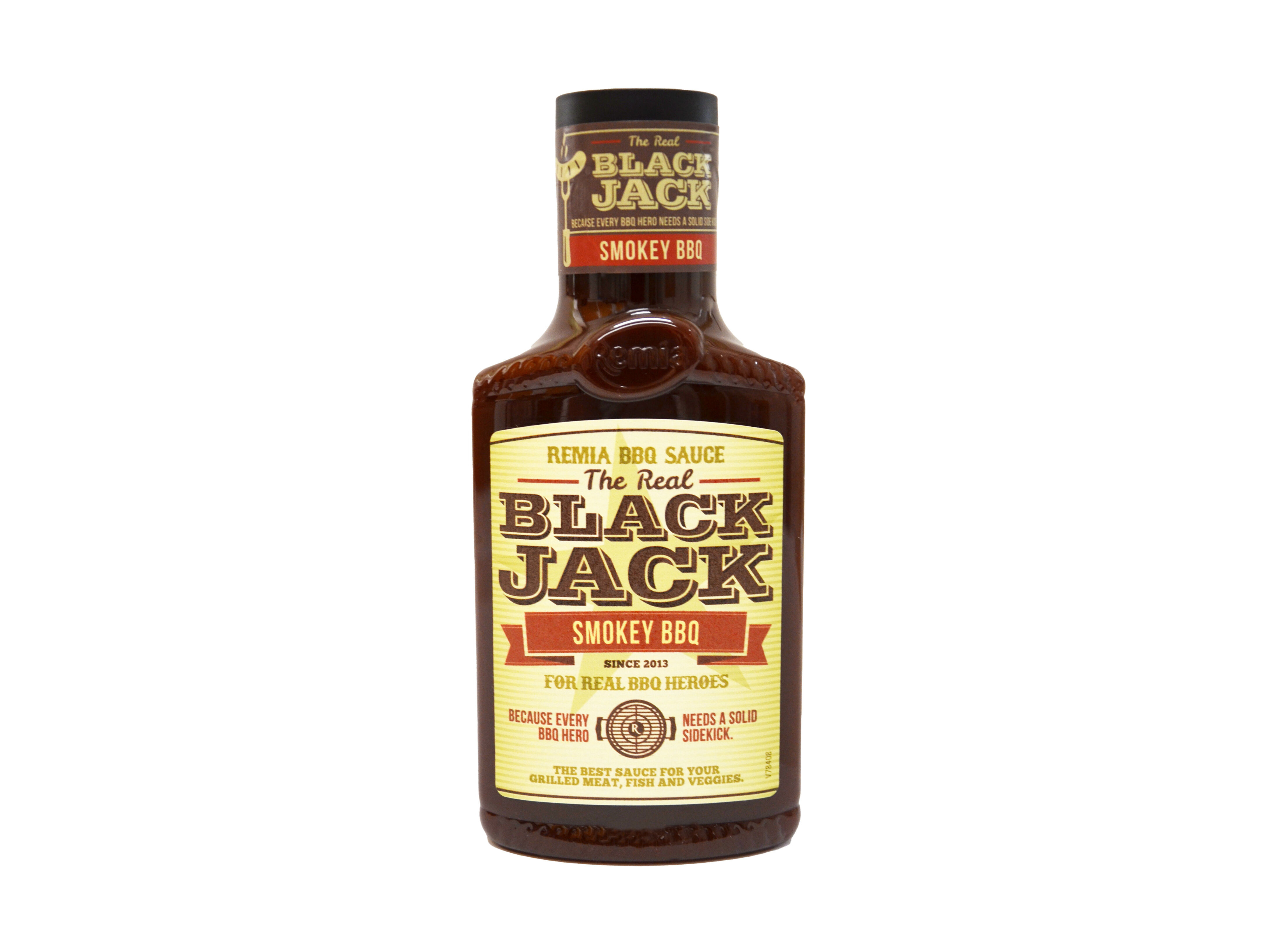 MOLHO REMIA BLACK JACK FUMADO 450 ML