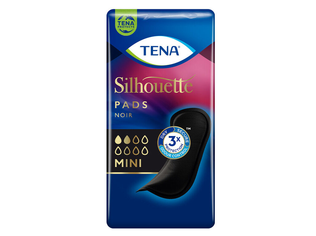 PENSOS INCONTIN&Ecirc;NCIA TENA SILHOUETTE PRETO MINI 18 UN image number 1