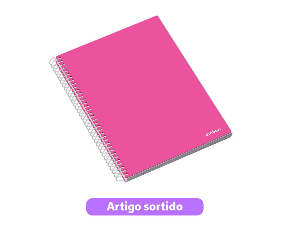 CADERNO ESPIRAL CAPA DURA A5 SCHOOL AMBAR PAUTADO 120 FOLHAS CORES SORTIDAS image number 0