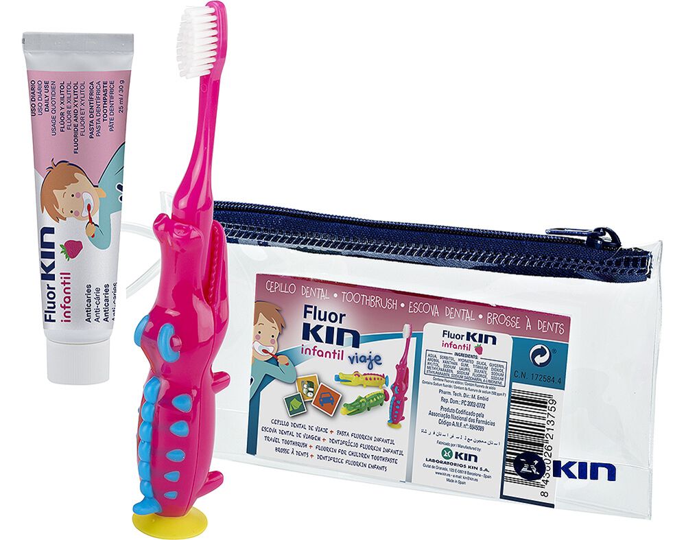KIT KIN CROCODILO VIAGEM INFANTIL ESCOVA+PASTA 25ML