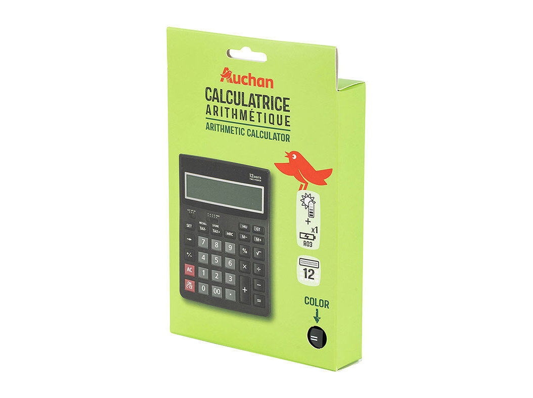 CALCULADORA ARITM&Eacute;TICA AUCHAN 12 DIGITOS