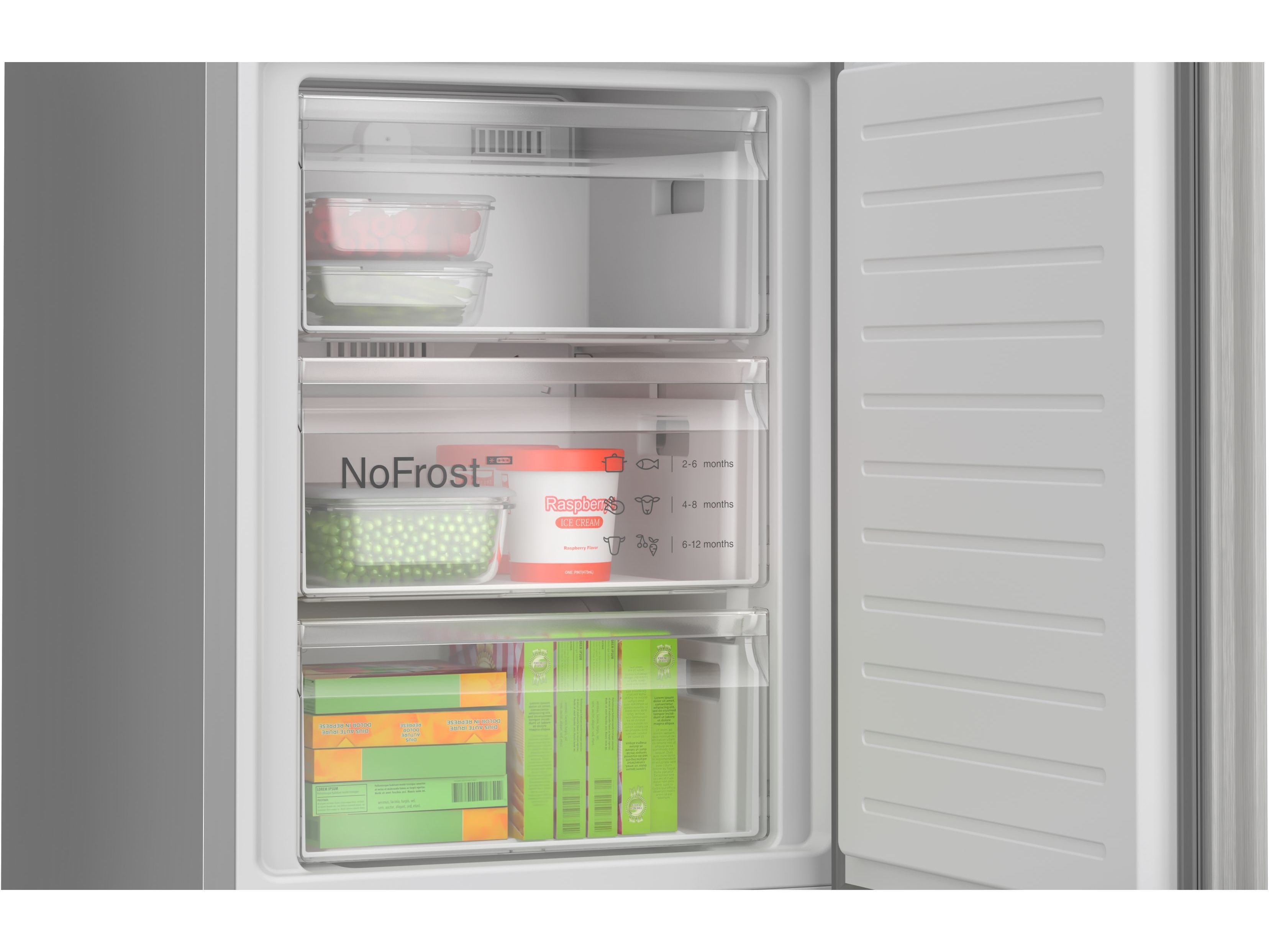 FRIGOR&Iacute;FICO COMBINADO BOSCH KGN392LAG NO FROST A 363L INOX image number 6